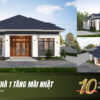 thiết kế nhà 1 tầng mái Nhật