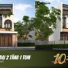 nhà hiện đại 2 tầng 1 tum