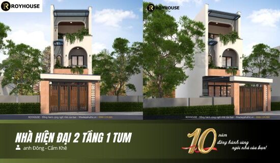 nhà hiện đại 2 tầng 1 tum