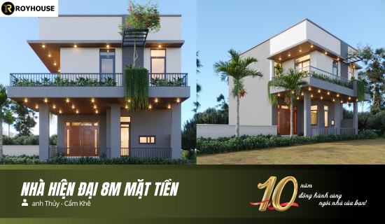 nhà hiện đại 8m mặt tiền