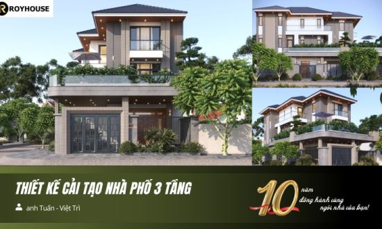 thiết kế cải tạo nhà phố 3 tầng
